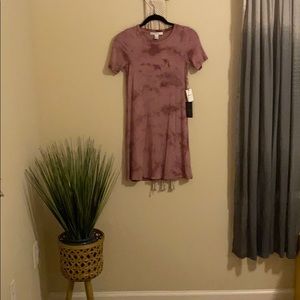 Tie-Dye Pink/Purple Tight Open Back Casual Dress
